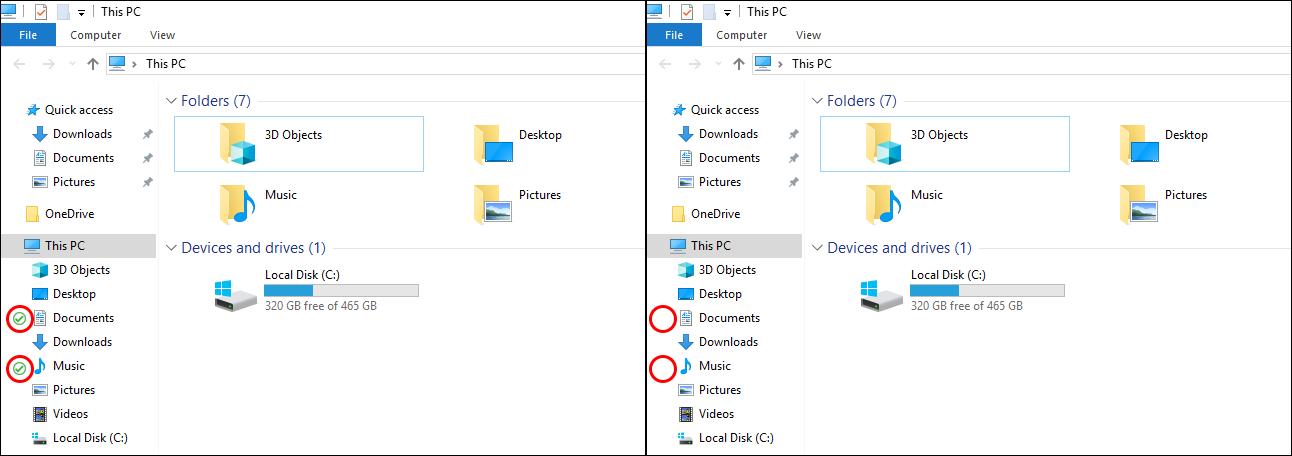 How to Remove the OneDrive Sync Status Icon in File Explorer.